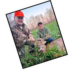 Hunter with prize buck