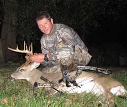 Hunter with buck